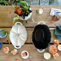 Ensemble de casseroles en fonte émaillée antiadhésive de haute qualité pots à soupe avec couvercle en métal ustensiles de cuisine compatibles avec une cuisinière à gaz pour les restaurants