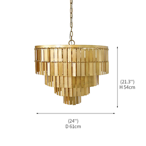 Lámpara de Araña Moderna de Lujo de Latón con Niveles para Vestíbulo de Hotel, Vestíbulo de Villa, Bombilla E14/E12, Certificación ULCE, Lámpara de Araña Priscilla de Cuatro Niveles - Product Image 4