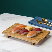 Présentoir à sushi en bambou à étages pour restaurant, hôtel, buffet – Plateau de service alimentaire en bois à plusieurs niveaux pour desserts et fêtes – Vente en gros