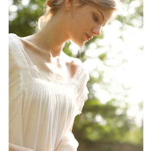 Abito da notte semplice e fresco da donna lungo dolce nuovo stile corte abito bianco <span class=keywords><strong>in</strong></span> raso 100% viscosa - Product Image 3