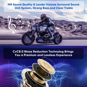 Universal Motocicleta <span class=keywords><strong>Bluetooth</strong></span> Headset 2-way <span class=keywords><strong>Intercom</strong></span> Music sharing Stereo Sound melhor dispositivo de comunicação motocicleta Capacete - Product Image 2
