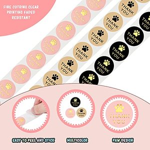 Daily Cute Paw Thank You Stickers Seal <b>Labels</b> Gold Foil <b>Gift</b> Packaging Stickers Stationery Decor - Product Image 3