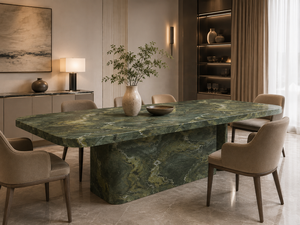 Dalles de marbre vert Kyano grand format pour plans de travail de cuisine, meubles de salle de bain, dessus de table à manger, tables basses et étagères - Product Image 5