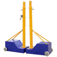 Base roulante mobile pour poteau multisports |   Poteau de filet de volley-ball, badminton et tennis réglable en hauteur et imperméable pour salle de sport et école