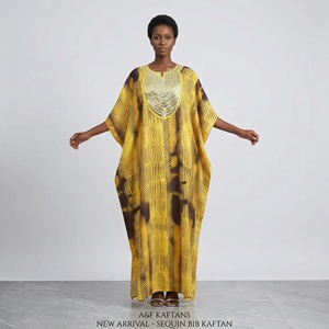 Robe Bubu pour femme, style africain, nouvelle collection, imprimé ethnique, coupe ample, décontractée, pour soirée, mode été 2026, ornée de diamants - Product Image 2