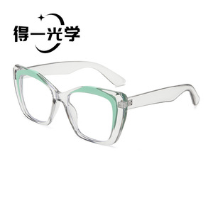 แว่นตา De Yi Optics ลายเสือดาว กรอบสี่เหลี่ยม ป้องกันแสงสีฟ้า สำหรับทุกเพศ ขนาดกลาง เลนส์ PC - Product Image 4