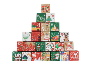 24 DIY Calendario de Adviento de Navidad Caja 24 días Cuenta regresiva Caja de regalo Perfecta para Niños y Familias Decoraciones navideñas - Product Image 4