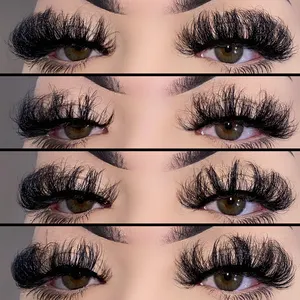 まつげベンダーフルストリップ3Dミンクまつげふわふわ25mmミンクまつげプライベートラベルDカールロシアスタイル3Dミンクまつげ - Product Image 1