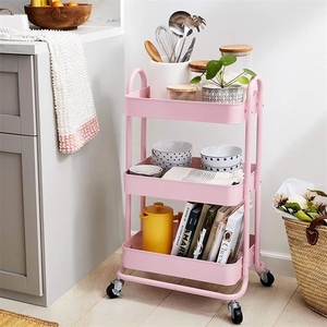 Trung Quốc cung cấp nhà 3 Tier nhựa tiện ích giỏ hàng di động xe đẩy giỏ hàng lưu trữ cán giỏ hàng với xử lý - Product Image 2