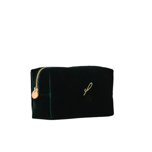 Custom Made Luxury Wine Red <strong>Velvet</strong> Rectangular Cosmetic <strong>Bag</strong> <strong>Make</strong> <strong>up</strong> Pouch Makeup Beauty Case with Gold Embroidery Logo - Product Image 4