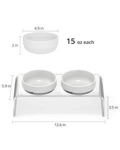 Tilted yükseltilmiş gıda ve su kaseler kedi veya küçük köpekler için standı köpeğin şeffaf akrilik seramik kaplar tutucu - Product Image 2
