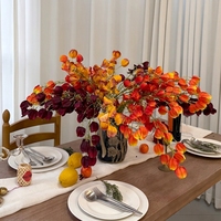 Tiges de fleurs artificielles en soie, bouquet réaliste d'automne, arrangement floral artificiel pour la décoration de table de salon