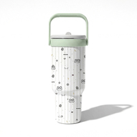 Prix d'usine – Gobelet isotherme personnalisé de 40 oz en acier inoxydable à double paroi, réutilisable, avec poignée et couvercle à paille