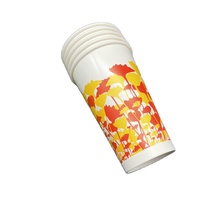 Gobelets jetables en papier pour boissons froides avec couvercle en PS pour jus et autres boissons