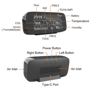 Tuya Wifi 10-<span class=keywords><strong>in</strong></span>-1 Thông Minh Cảm Biến ndir Đa Khí Màn Hình Cho <span class=keywords><strong>Home</strong></span> & Bệnh Viện Phát hiện Aqi CO2 PM2.5 PM10 Hcho Tvoc Trong Nhà Để Đồ - Product Image 2