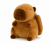 Sac à dos en peluche Capybara Cavy grande capacité en polyester, sac animal en peluche avec rembourrage en coton PP, unisexe, dessin animé, pour voyage et école