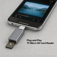 Lector de Tarjetas Micro SD Tipo C de Alta Velocidad, Adaptador OTG Mini de Aleación de Aluminio, Logotipo OEM, 100% Inspeccionado