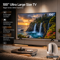 Televisor Inteligente Android 4K de 100 Pulgadas, Televisor LED de Vidrio Templado Ultra Grande para Sala de Reuniones, Hotel y Proyectos Comerciales
