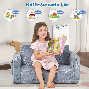 เก้าอี้โซฟาเด็กแบบพับได้ 2-<span class=keywords><strong>in</strong></span>-1 ผ้าพลัฌนุ่ม เก้าอี้นั่งเด็ก เฟอร์นิเจอร์สำหรับเด็กผู้หญิงและเด็กผู้ชาย - Product Image 6