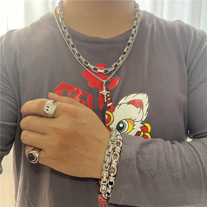 Stainless Steel <b>Cross</b> Pendant For Men Geometric Design Trendy Necklace 120207 - Product Image 4