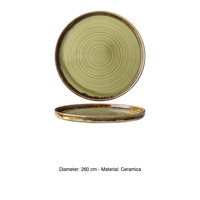 Assiette plate Harvest Green Ø 26 cm empilable en céramique décorée à la main Dudson