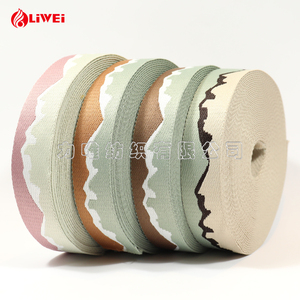 סרטים ארוגים ג'קארד טרילין גליים בעובי 38 מ\"מ (1.5 אינץ') במגוון צבעים לתיקים, חגורות וטקסטיל, רצועות ניילון. - Product Image 2