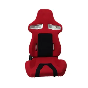 Customized Logo Red/black Cloth Style Reclinable Modified Vehicle Car Racing Seat Sport Seat Double Slider JBR1069 57*54.5*98