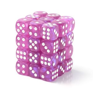 Dados Acrílicos de Alta Calidad, Redondos, con Esquinas Redondeadas, de 6 Caras, 12mm, con Purpurina y Cristal de Perla, al por Mayor - Product Image 1