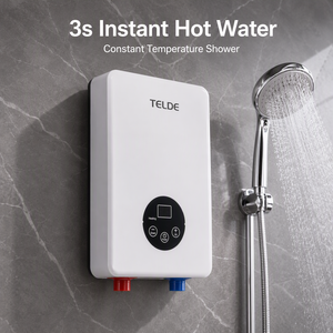 <span class=keywords><strong>Chauffe</strong></span>-<span class=keywords><strong>eau</strong></span> instantané électrique intelligent à LED, sans réservoir, en plastique, à commande tactile, à économie d'énergie, étanche IPX4, <span class=keywords><strong>pour</strong></span> hôtel et usage domestique - Product Image 1