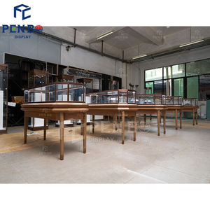 Di lusso rotondo in oro gioielli di vetro da banco vetrina vetrina vetrina per gioielleria da banco cassetto vetrina per gioielli Design - Product Image 5