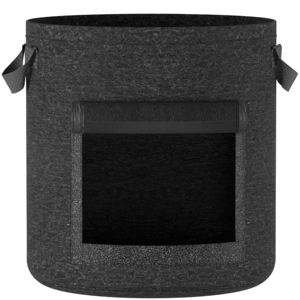 2025 zanahoria fresa tela de fieltro negro bolsas de cultivo de patatas bolsa de cultivo de tela de maceta redonda personalizada para plantas - Product Image 3