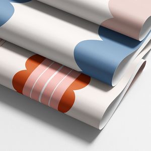 <span class=keywords><strong>Carta</strong></span> <span class=keywords><strong>da</strong></span> <span class=keywords><strong>Parati</strong></span> a Strisce Ondulate Adesiva Rimovibile Rosa Arancione Geometrica per Camerette Bambine Asili Nido Decorazioni Casa - Product Image 1