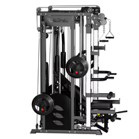 Dinuo Commercial All-in-One Smith Power Rack - Double paires de poids de 70 kg, Crossover de câbles et Presse pectorale pour un entraînement complet du corps