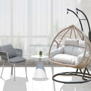 Fauteuil œuf en métal de style moderne avec coussin balançoire bohème antisoleil pour l'extérieur pour le <span class=keywords><strong>jardin</strong></span> de luxe, la villa, la cour ou le parc - Product Image 3