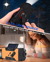 Kit radio météo portable à manivelle solaire d'urgence avec lampe de poche pour la survie en cas de catastrophe, le camping, l'utilisation à domicile, vente en gros