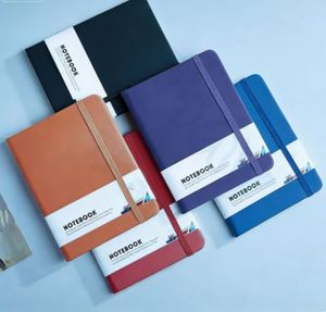 2026 Wholesale Promotional PU Leather Hardcover Lined Custom Embossed Logo Writing A5 Journal Notebook with Elastic Band - Product Image 5