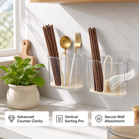 Boîte de rangement murale en plastique pour baguettes, de qualité alimentaire, avec drainage, pour cuisine domestique