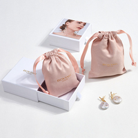 Huanyang — pochette personnalisée en velours et daim, petit sac à bijoux avec cordon coulissant