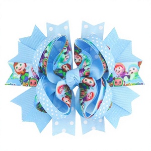 Accesorios <span class=keywords><strong>para</strong></span> el cabello de tela <span class=keywords><strong>para</strong></span> niños, estilo transfronterizo, de moda, con diseño de <span class=keywords><strong>CoCoMelon</strong></span> y lazo europeo y americano, hechos a mano, tipo horquilla, regalo <span class=keywords><strong>para</strong></span> bebé JOJO - Product Image 1