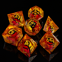 Jeu de dés DND en résine transparente Elf Ball rouge et blanc, 7 pièces, dés polyédriques à bords vifs, pour jeux de rôle sur table Dungeons & Dragons