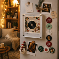 Reproductor de Música NFC Personalizado de Navidad, Imán para Refrigerador, Reproductor de Audio Estilo Vinilo para Colgar en la Pared, Decoración Navideña, Regalo de Navidad para Rusia, Venta al por Mayor