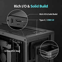Boîtier d'ordinateur ATX M-ATX de taille moyenne, très vendu, avec double panneau en verre, châssis de jeu, prend en charge le refroidissement par eau de 360 mm, carte graphique de 430 mm