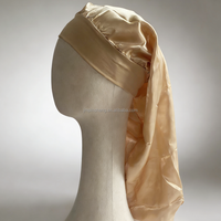 Bonnet de nuit unisexe en satin extra large, réglable avec lien, simple couche, bande élastique pour adultes, soin des cheveux longs, confortable et doux