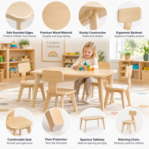 Muebles Preescolares de Madera Maciza, Escritorio Montessori, Silla para Niños Pequeños, Organizador de Almacenamiento para Guardería, Juego de Mesa, Proveedores de Guarderías, <span class=keywords><strong>Aula</strong></span> - Product Image 2