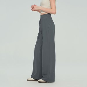 Pantalon large décontracté taille haute avec cordon de serrage pour femme, respirant, amincissant, coupe ample, pour l'entraînement et le yoga - Product Image 2