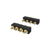 Conector QH Industrial de 4 pines, paso de 3 mm, DIP, pines redondos dorados, conector Pogo Pin de latón para placa PCB, tableta, computadora de escritorio