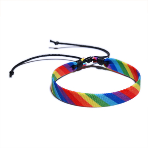 Bracelet en perles arc-en-ciel à sept couleurs CAI001 LGBT Gay, bracelet d'amitié transfrontalier tissé en corde, vente chaude, bracelets faits à la main de couleur <span class=keywords><strong>Les</strong></span> - Product Image 4