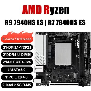 Giá rẻ AMD R9 7940hs 7 7840hs ES chơi game mini PC 2 NVMe 4 SATA3.0 1x PCIe X8 2X DDR5 2x2.5g Lan 17x17 ITX Máy tính để bàn PC Mainboard - Product Image 5