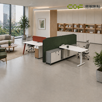Poste de travail modulaire réglable en hauteur, bureau assis-debout avec assemblage facile, capacité 5 personnes, design moderne