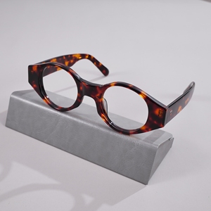 Monture de lunettes ronde en acétate épais fait main, style vintage géométrique, pour verres optiques et de vue tendance - Product Image 4